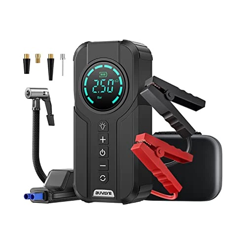 Smart jump starter with air compressor